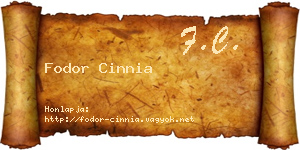 Fodor Cinnia névjegykártya
